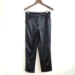 Maison Cinqcent Faux Leather Straight Leg Pants Size 6